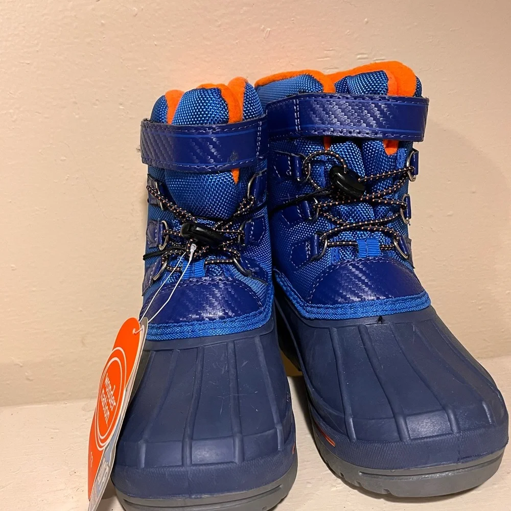 Wonder Nation Kids Snow Boots in Blue and Orange